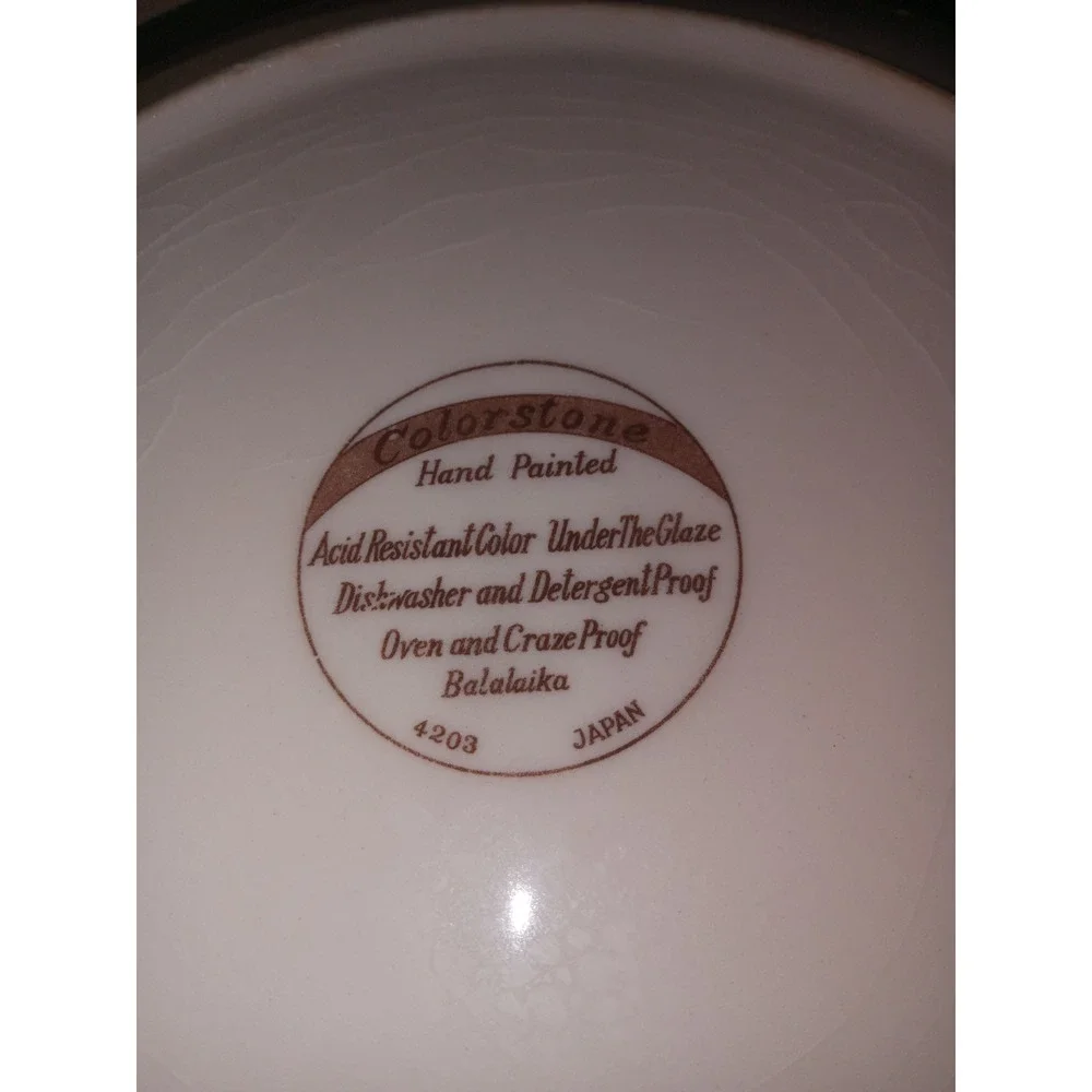 Vtg Colorstone Japan Balalaika 4203 Dinner Plate Blue Teal Floral 10.5